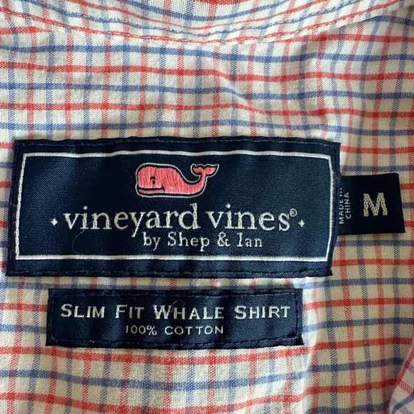 Men’s‎ M Vineyard Vines Button Down Slim Fit Whale Shirt Red, White and Blue - Picture 3 of 7